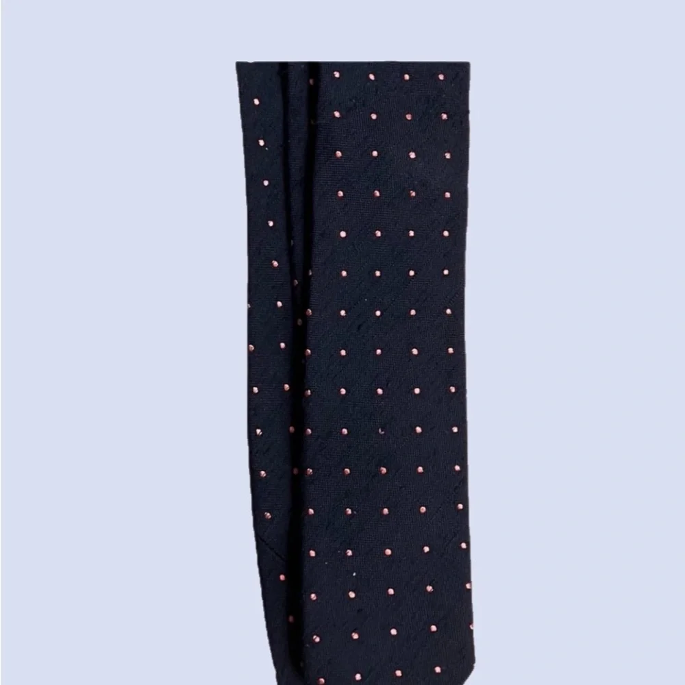 J crew tie J.Crew Vintage Silk Tie Navy Blue Pink Polka Dot Made in USA